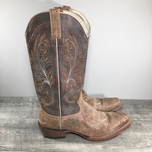 Ariat 10012801 Catalina Square Toe Brown Leather Cowgirl Western Boots Size 10